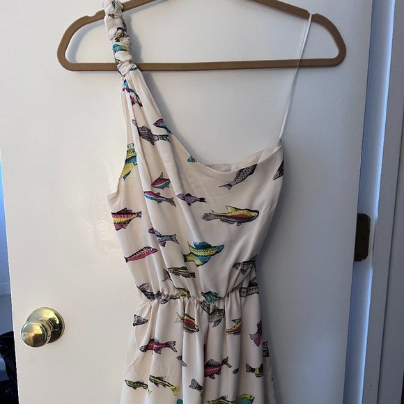 Samantha Pleet One Shoulder Silk Romper NWT